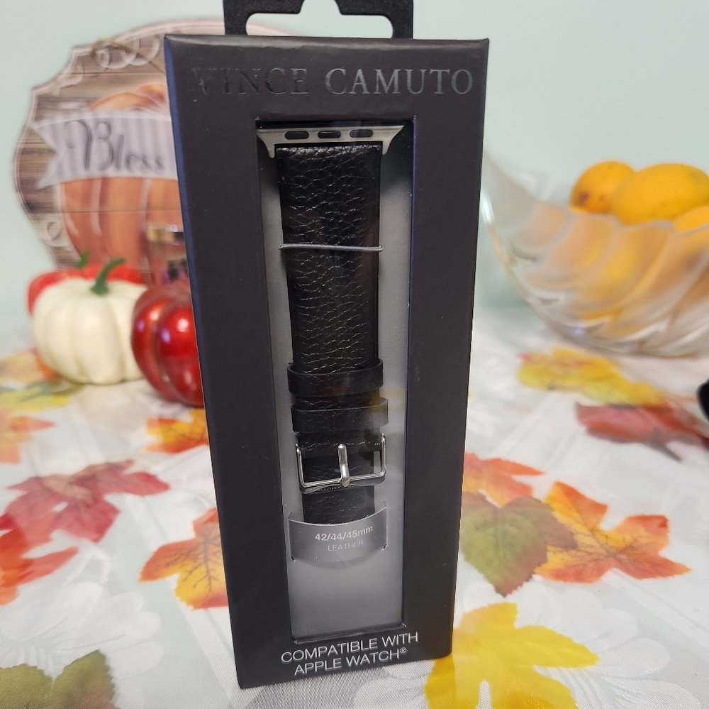 Vince Camuto Black Leather Watch Band